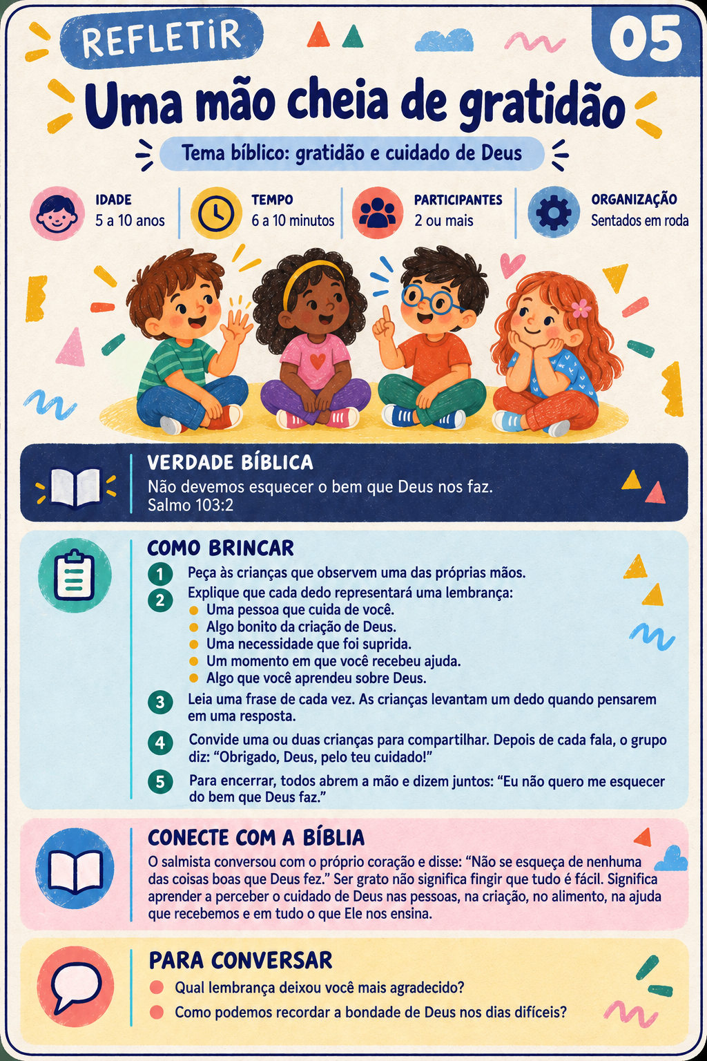 Carta Uma mão cheia de gratidão
